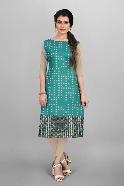 New Ethnic 4 You Women Crepe Straight Cut Kurti