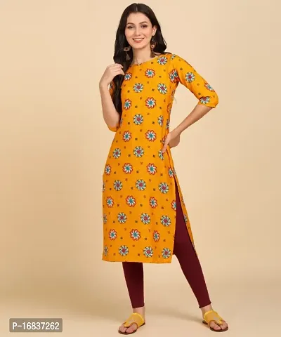 New Ethnic 4 You Womens Printed Full-Stitched Crepe Straight Kurti