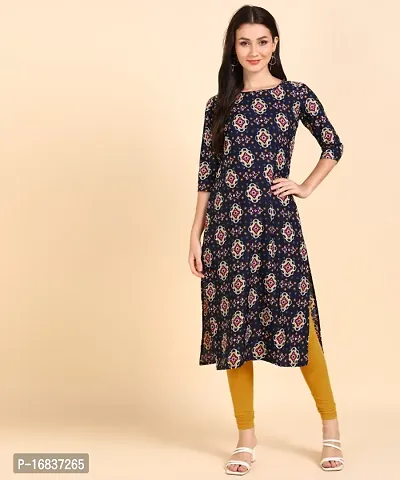 New Ethnic 4 You Womens Printed Full-Stitched Crepe Straight Kurti