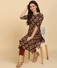 New Ethnic 4 You Womens Printed Full-Stitched Crepe Straight Kurti-thumb3