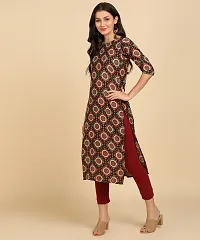 New Ethnic 4 You Womens Printed Full-Stitched Crepe Straight Kurti-thumb4