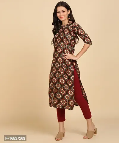 New Ethnic 4 You Womens Printed Full-Stitched Crepe Straight Kurti-thumb5