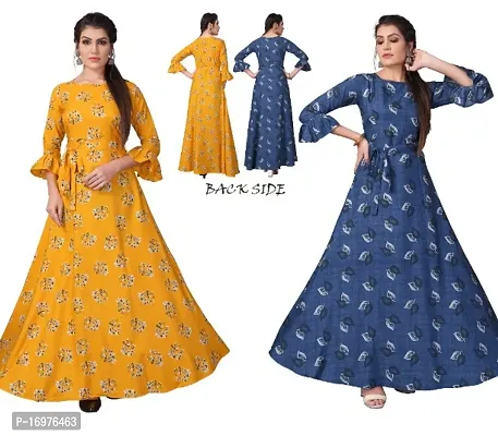 Womens Western Fit and Flare Anarkali Gown (Combo Pack Of 2)-thumb0