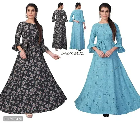 Womens Ethnic  Fit and Flare Anarkali Gown (Combo Pack Of 2)