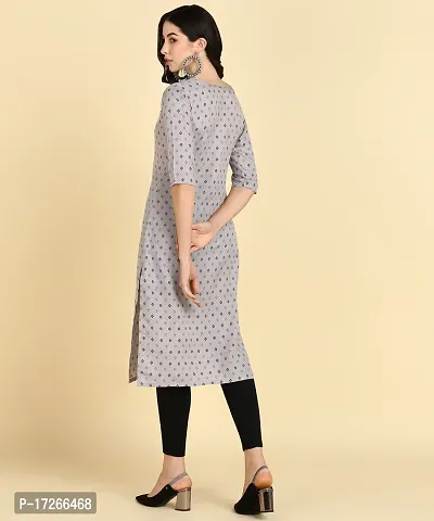 Women Printed Cotton Blend Straight Kurta-thumb3