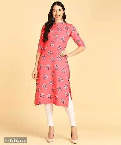 Women's printed Crepe Button kurti-thumb0