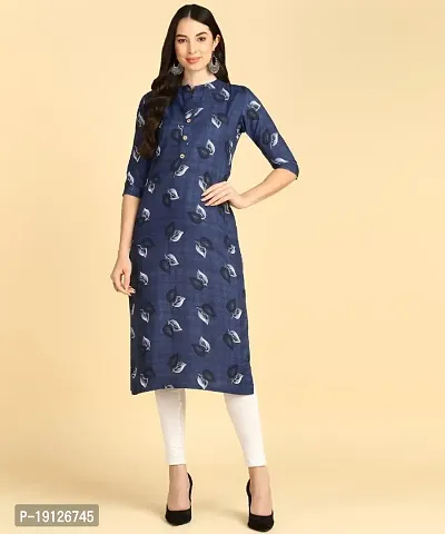 Women's printed Crepe Button kurti-thumb0