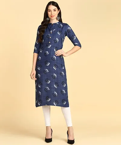 Fancy Printed Crepe Straight Kurtis