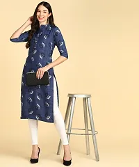 Women's printed Crepe Button kurti-thumb2