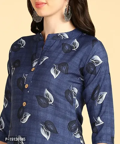 Women's printed Crepe Button kurti-thumb4