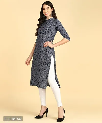 Women's printed Crepe Button kurti-thumb4