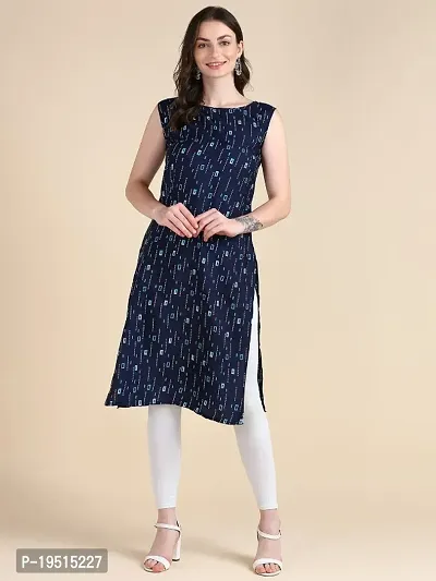 Women's Sleeveless Crepe Printed Kurta