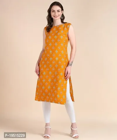 Women's Sleeveless Crepe Printed Kurta