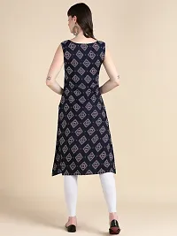 Women's Sleeveless Crepe Printed Kurta-thumb3