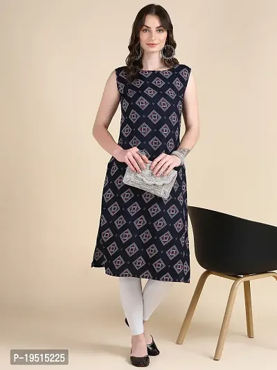 Women's Sleeveless Crepe Printed Kurta-thumb5