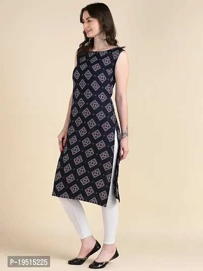 Women's Sleeveless Crepe Printed Kurta-thumb3