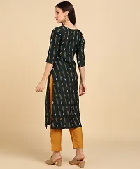 Womens Crepe Long Straight Printed Kurta with Pant-thumb3