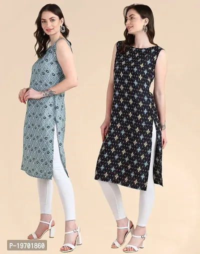 Women's Sleeveless Crepe Printed Kurta Combo Of 2-thumb4