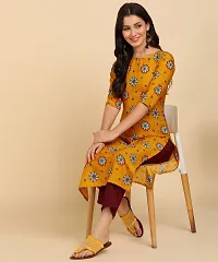 Kurti Pant Set for Women - Crepe Long Straight Printed Kurta with Pant-thumb2