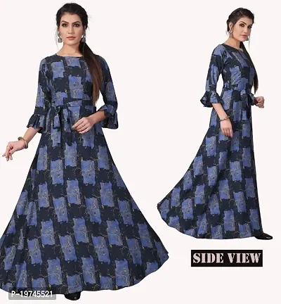 Women's Printed Crepe Anarkali Gown