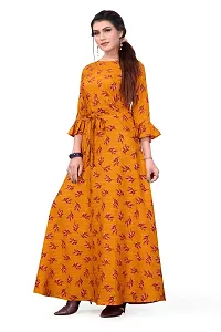 Women's Party Wear American Crepe Digital Printed Floor Length Gown-thumb4