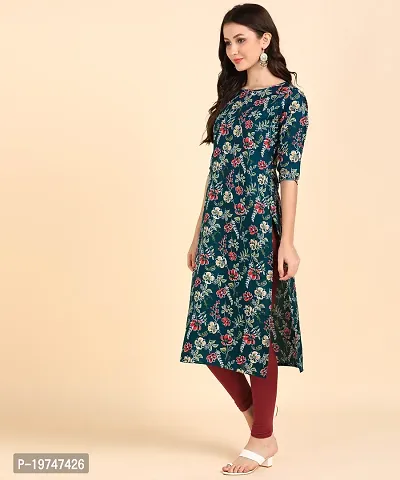 Women's Printed Full-Stitched Crepe Straight Kurti (Combo Pack Of 2)-thumb3