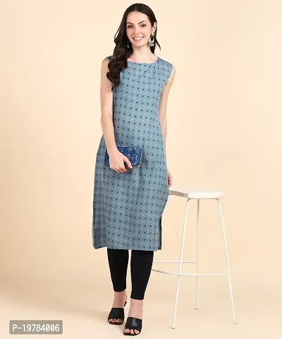 women's printed Cotton Sleeveless Kurti-thumb3