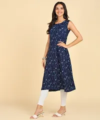 Womens Casual Wear Sleeveless Round Long Kurtis-thumb3