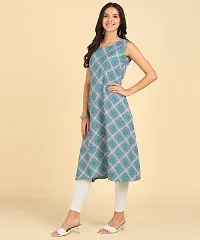 Womens Casual Wear Sleeveless Round Long Kurtis-thumb2