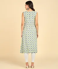 Womens Casual Wear Sleeveless Round Long Kurtis-thumb1