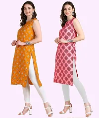 Womens Sleeveless Crepe Printed Kurta Pack Of 2-thumb3