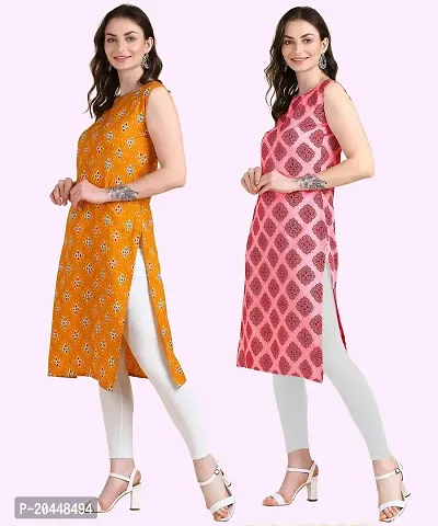 Womens Sleeveless Crepe Printed Kurta Pack Of 2-thumb4