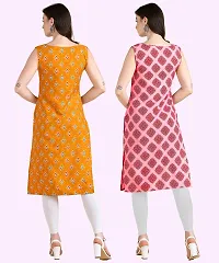 Womens Sleeveless Crepe Printed Kurta Pack Of 2-thumb2