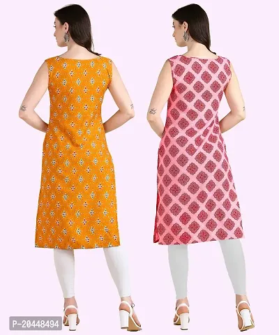 Womens Sleeveless Crepe Printed Kurta Pack Of 2-thumb3