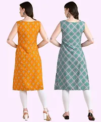 Womens Sleeveless Crepe Printed Kurta Pack Of 2-thumb2