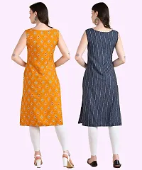 Womens Sleeveless Crepe Printed Kurta Pack Of 2-thumb1