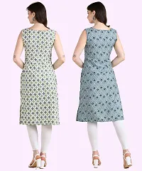 Womens Sleeveless Crepe Printed Kurta Pack Of 2-thumb1