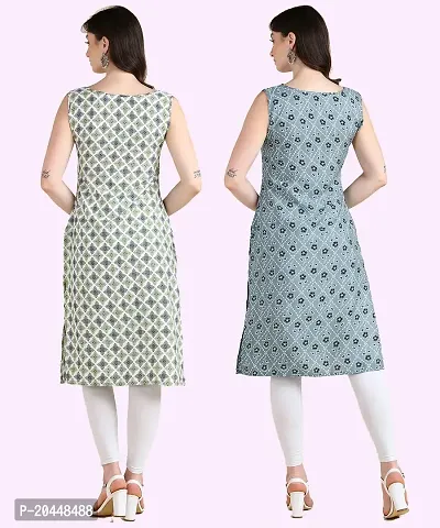 Womens Sleeveless Crepe Printed Kurta Pack Of 2-thumb2