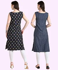 Womens Sleeveless Crepe Printed Kurta Pack Of 2 Kurtis-thumb2