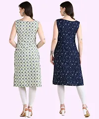 Womens Sleeveless Crepe Printed Kurta Pack Of 2 Kurtis-thumb2