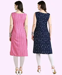 Womens Sleeveless Crepe Printed Kurta Pack Of 2 Kurtis-thumb1