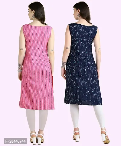 Womens Sleeveless Crepe Printed Kurta Pack Of 2 Kurtis-thumb2