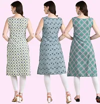 Womens Printed Crepe Sleeveless Kurti For Womens Pack Of 3-thumb2