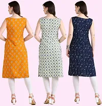 Womens Printed Crepe Sleeveless Kurti For Womens Pack Of 3-thumb2