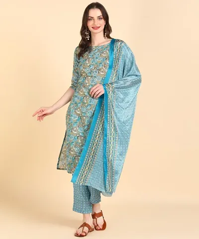 Womens Kurta Pant With Dupatta Set