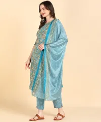 Womens Cotton Printed Kurta Pant With Dupatta Set-thumb1