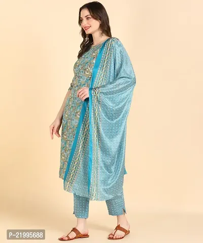 Womens Cotton Printed Kurta Pant With Dupatta Set-thumb2