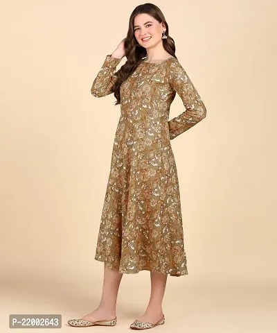 Womens Printed Cotton Round Kurti-thumb2