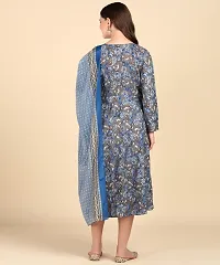 Womens Printed Cotton Round Kurti Wth Dupatta-thumb2