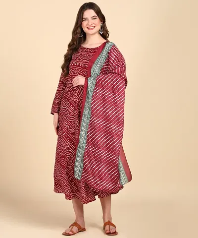 Buy KB CREATION Cotton Regular Anarkali Dress with Legging for